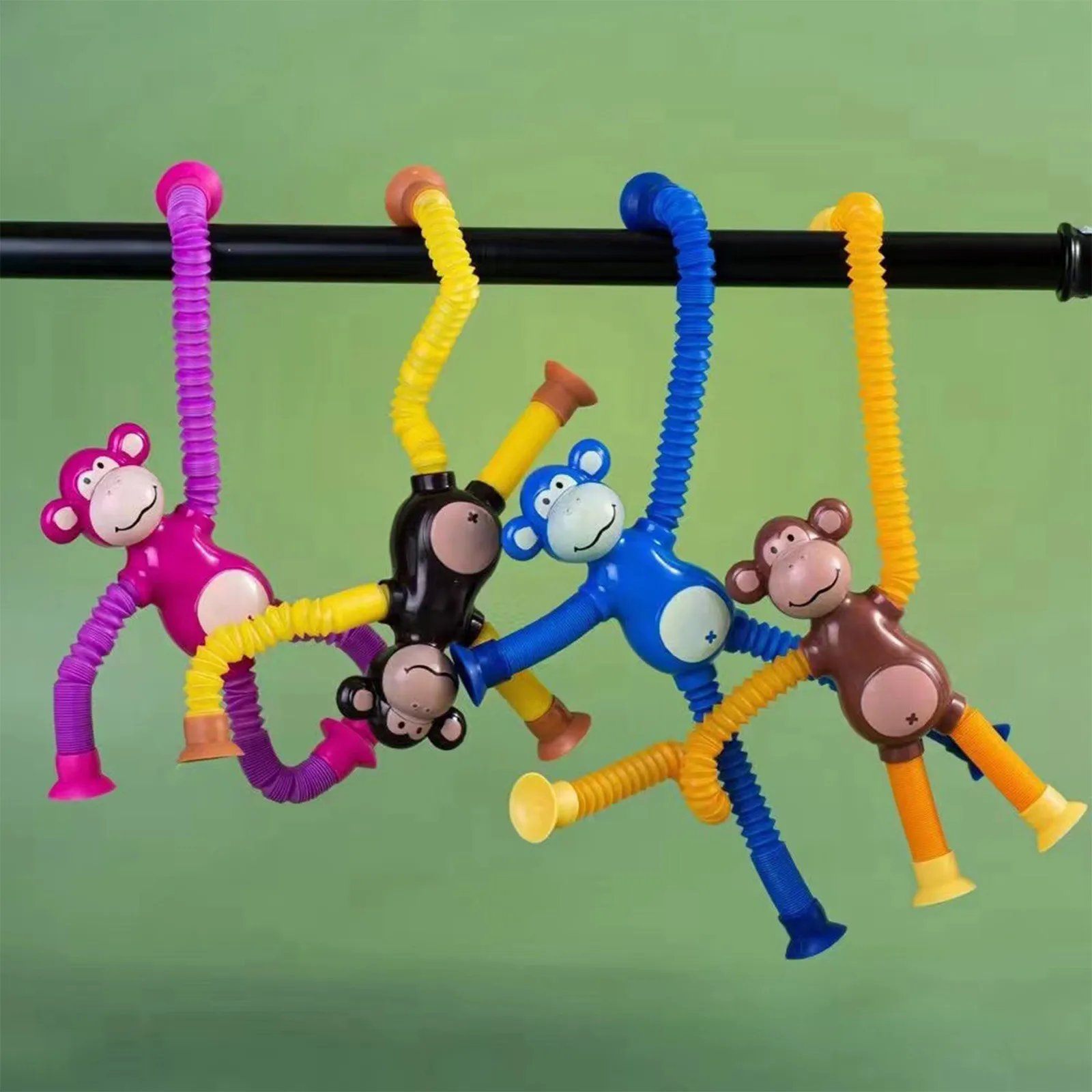 Fun And Unique Versatile Telescopic Tube Toy 4pcs Puzzle Relieving Stretching Tube With Light Monkey Stress Relieving New Toys fidget toys,building block toys,prank toys,dancing cactus toy,self ink stamps,action figures toys,stress relief toys,party toys,bubble tube toy,mini projector