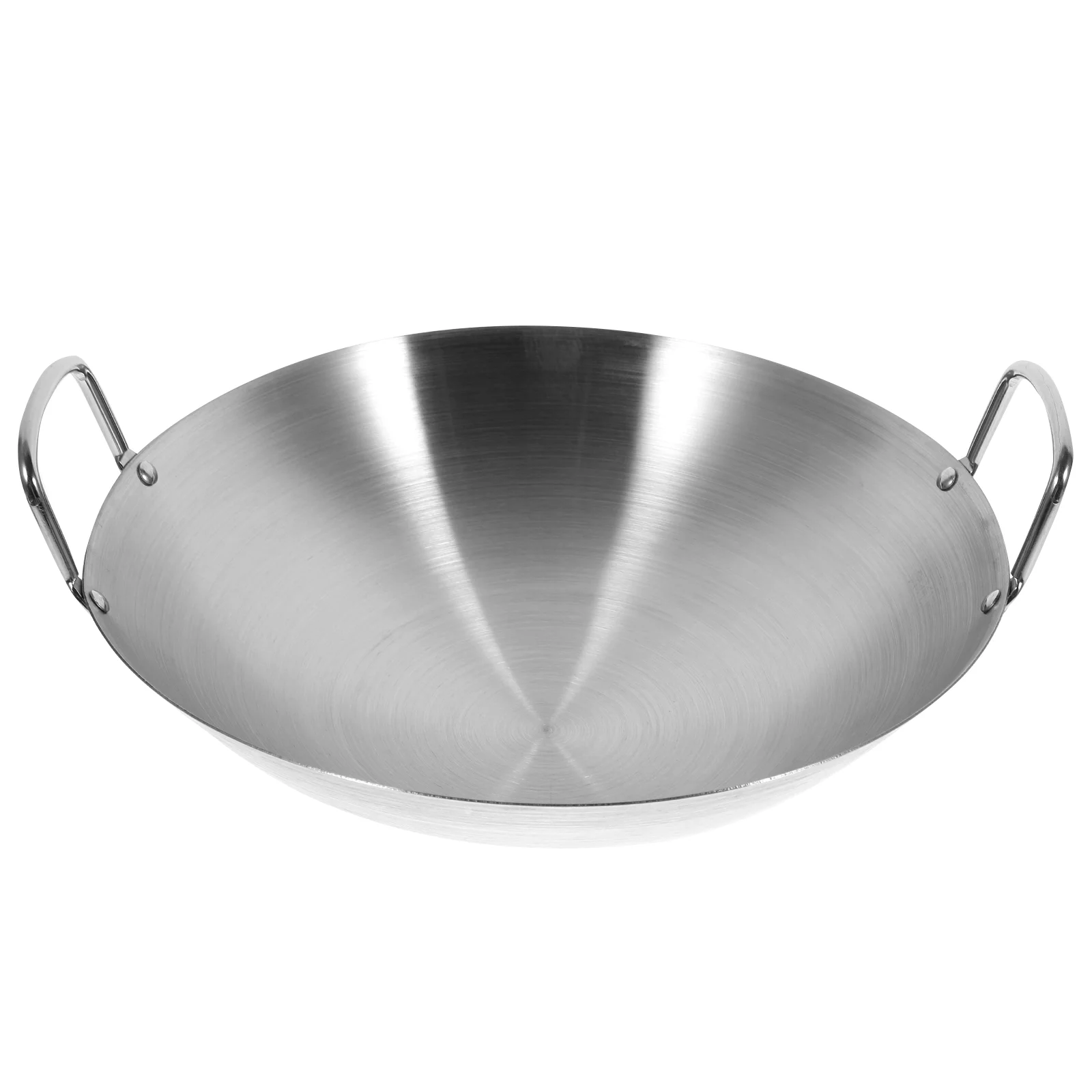 

Stainless Steel Wok Round Bottom Pot Round Bottom Wok Large Fry Pan Large Capacity Saute Pan Stainless Steel Frying Pan