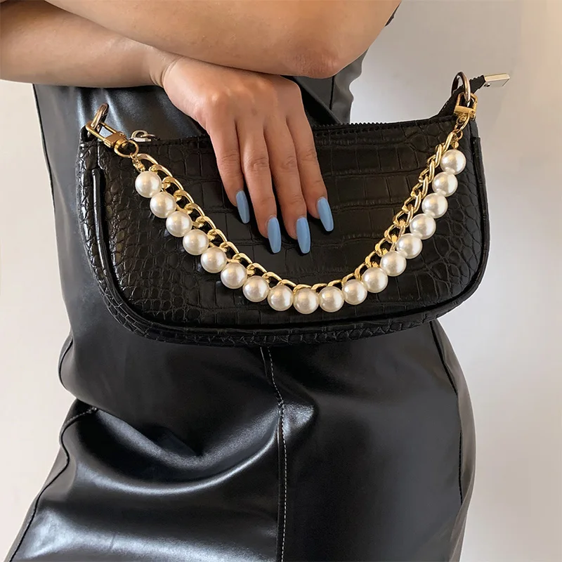 

Fashion Gold Metal Imitate Pearl Bag Chain For Handbag Women Detachable Chain Belt Diy Purse Replacement Handles Bag Accessories