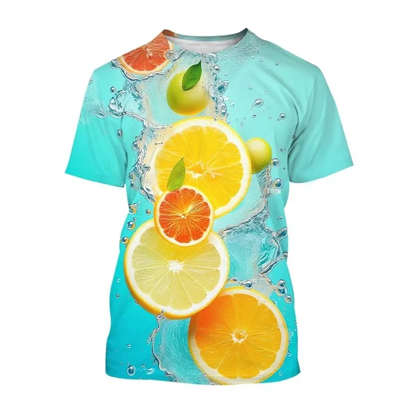 Zitronen zitrone Frucht 3d gedruckt T-Shirt für Männer Frauen frische lässige T-Shirts Streetwear kurze Ärmel Top T-Shirt beliebte Kinder kleidung