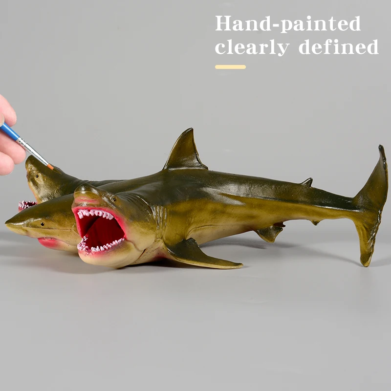 Marine Sea Overlord 3-Headed Shark Action Figure - Ocean Adventure PVC Toy