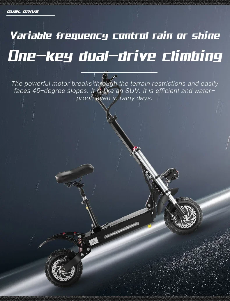 EU shipped Boyueda S4 8000w 60V 43ah maximum speed 85KM/H dual motor adult off-road electric scooter foldable 13 inches Sa929daeaf8be454a93d6652fe2f3f4a1N