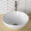KRAUS Elavo Round Vessel White Porcelain Ceramic Bathroom Sink, 16 inch KCV-141 2