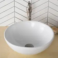 KRAUS Elavo Round Vessel White Porcelain Ceramic Bathroom Sink, 16 inch KCV-141 2