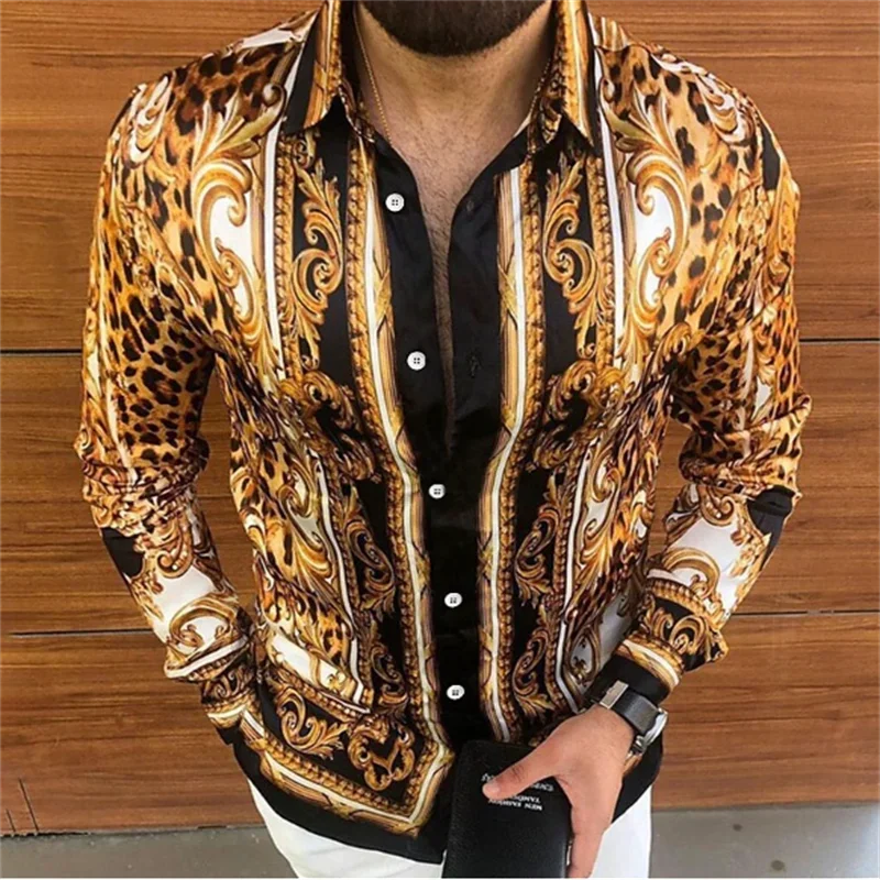 

2024 Men's New Fashion Shirts Men's Suit Tops Gold Red Purple Button-Down Shirts Fashion Luxurious Soft Comfortable Plus Size