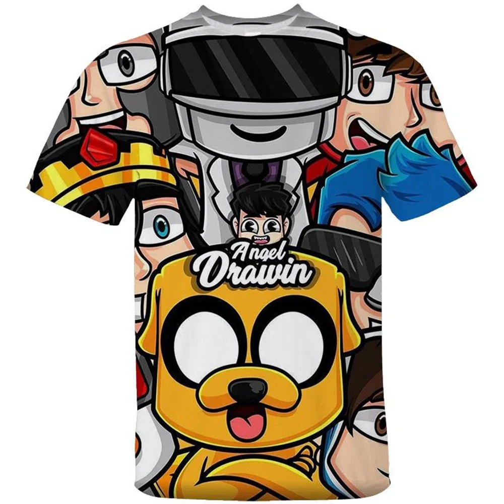 Camisetas de manga corta informales con estampado 3D de juego de