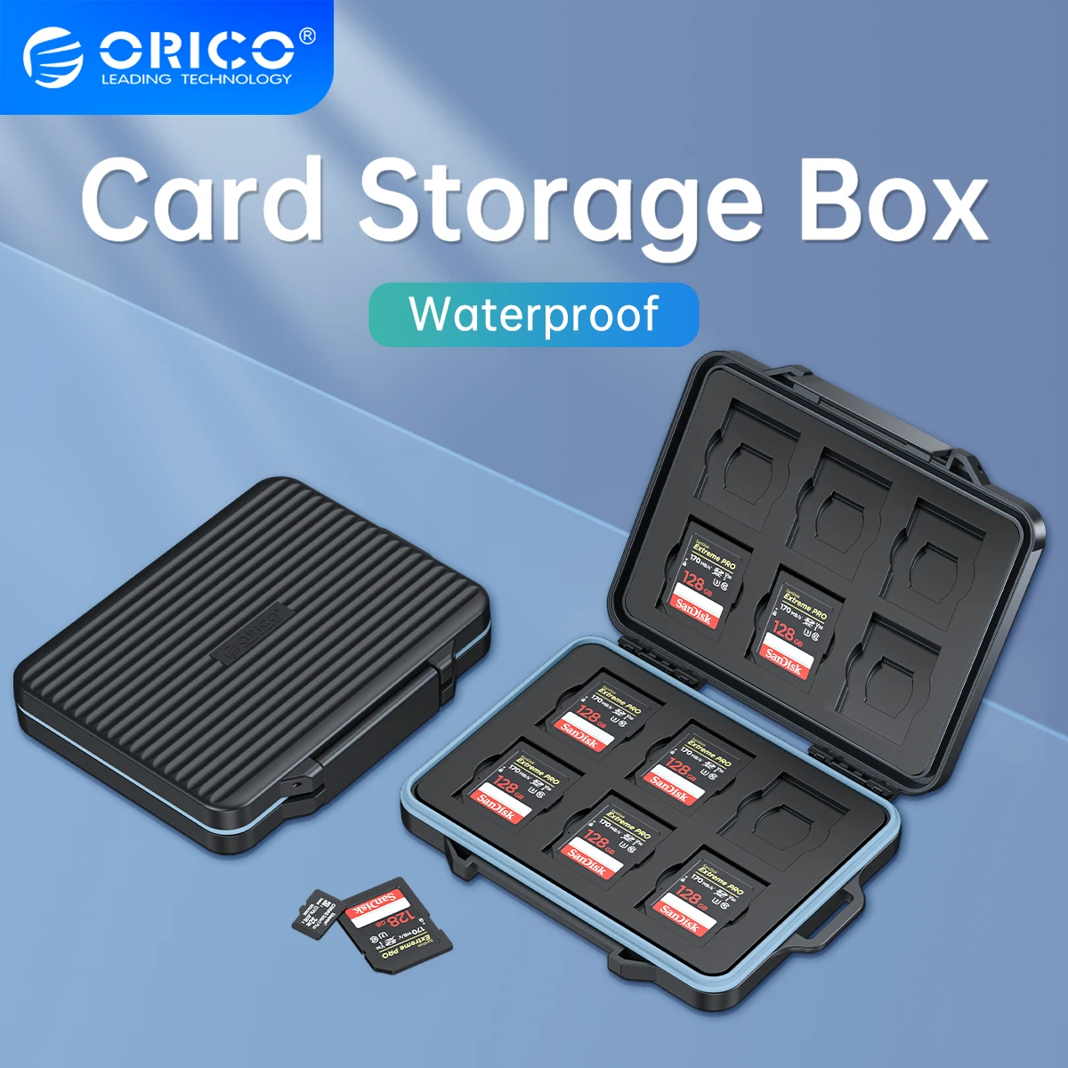 ORICO-SD 메모리 카드 보관 케이스, 마이크로 SD 카드 보관 홀더 케이스, 방수 소프트 라이닝, HDD/CF/SD 카드 홀더 오거나이저