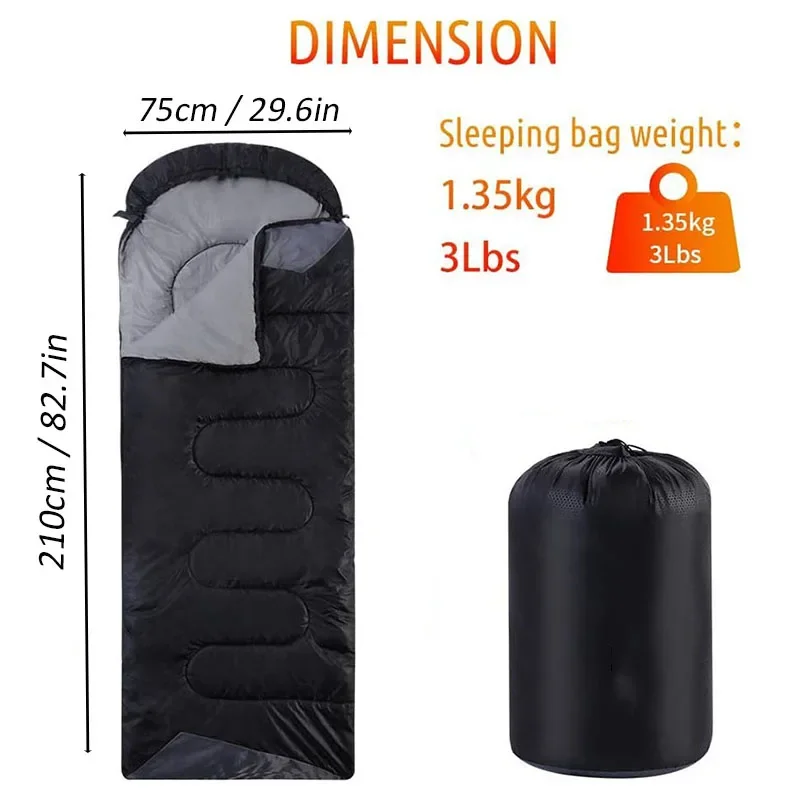 Extra thick XL Sleeping bag Large Wide Camping Sleeping Bags Portable Waterproof for Backpacking Hiking Warm Cool Weather sleeping bag