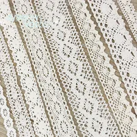 (5Meter/roll) White Beige Cotton Embroidered Lace Net Ribbons Fabric Trim DIY Sewing Handmade Craft Materials 2