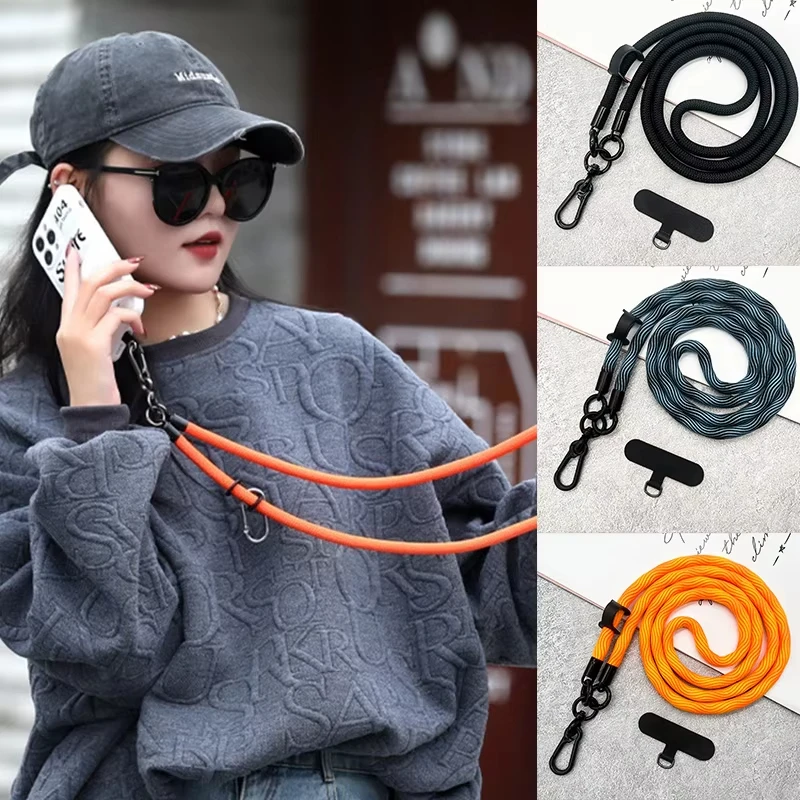 1pcs 유니버설 120CM Crossbody 매는 밧줄 스트랩 체인 전화 케이스 커버 스포츠 등산 다채로운 나일론 단일 코드 로프