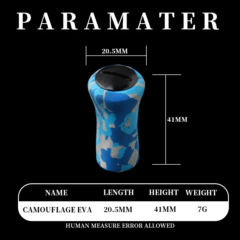 RUKE 1pc Fishing Reel Handle Knob Material Camouflage EVA Knob For DA/S Type Reel DIY Handle Accessory Include 2pcs Bearings DIY