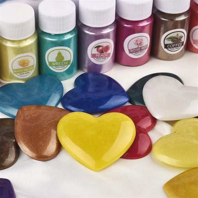 Mica Powder 24 Color 20ml Pearlescent Epoxy Resin Dye Pearl Pigment DIY Handmade Candle Crafts Material For Jewelry Making mica powder pigment,epoxy resin pigment,candle dyes pigment,pearl powder,pearlescent powder pigment,pearl powder pigment,mica powder