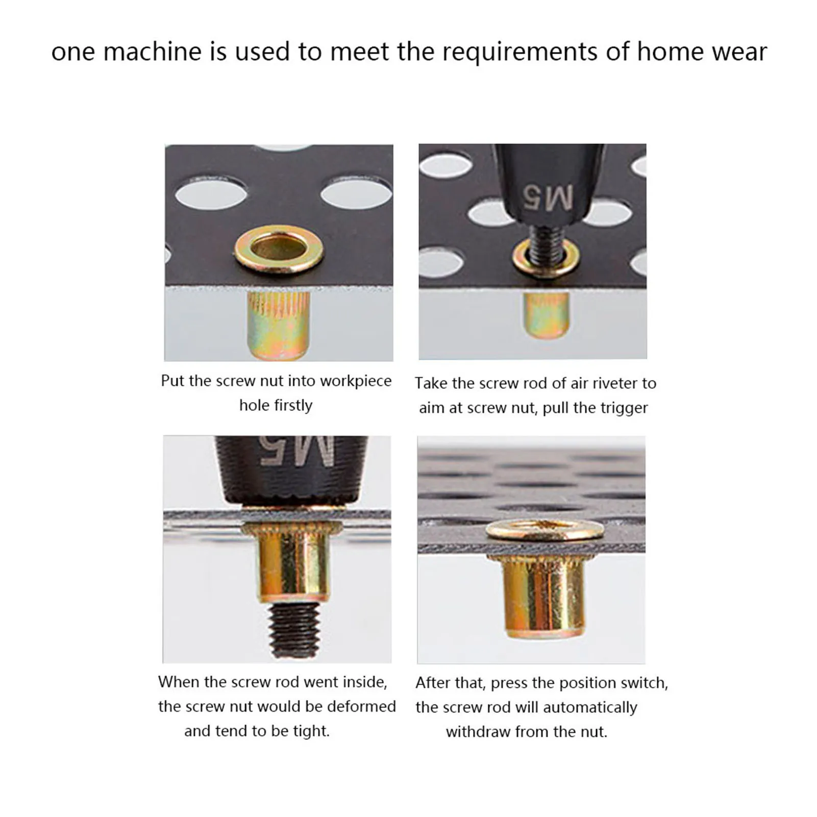 Air Riveter Nut Gun Pneumatic Riveting Gun Pull Nut Automatic Air Riveter Tool Pneumatic Riveting
