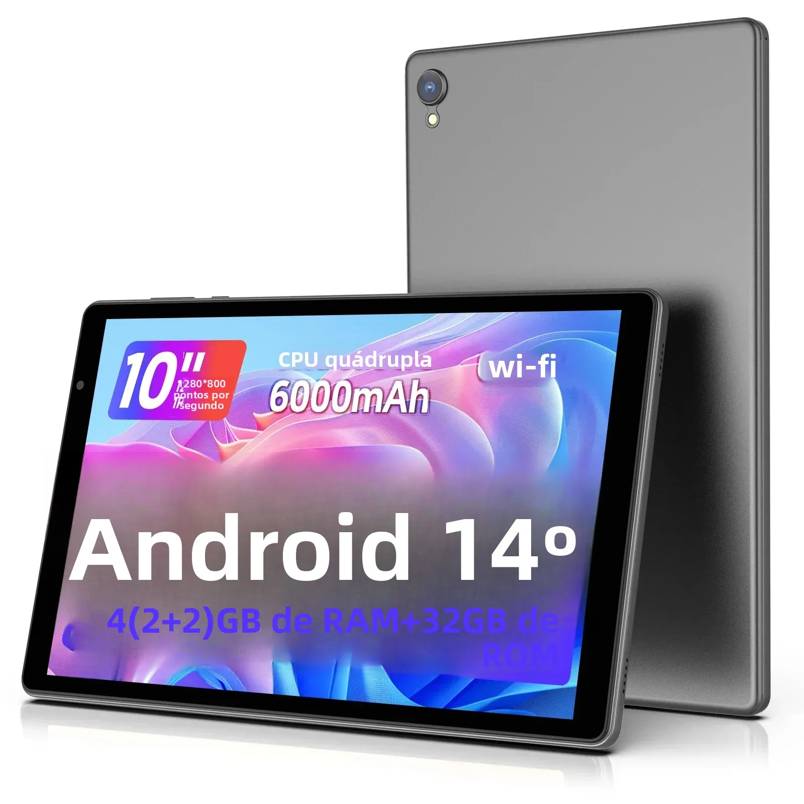 Mais recente tablet Android 14, tablet de 10 polegadas, processador ...