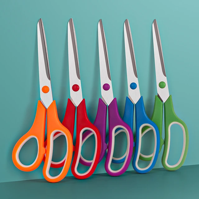 Creechwa Gradient Color Acrylic Scissors,Multipurpose Stylish Scissors,  Stainless Steel Scissors with Clear Acrylic Handle, Stationery Paper  Cutting