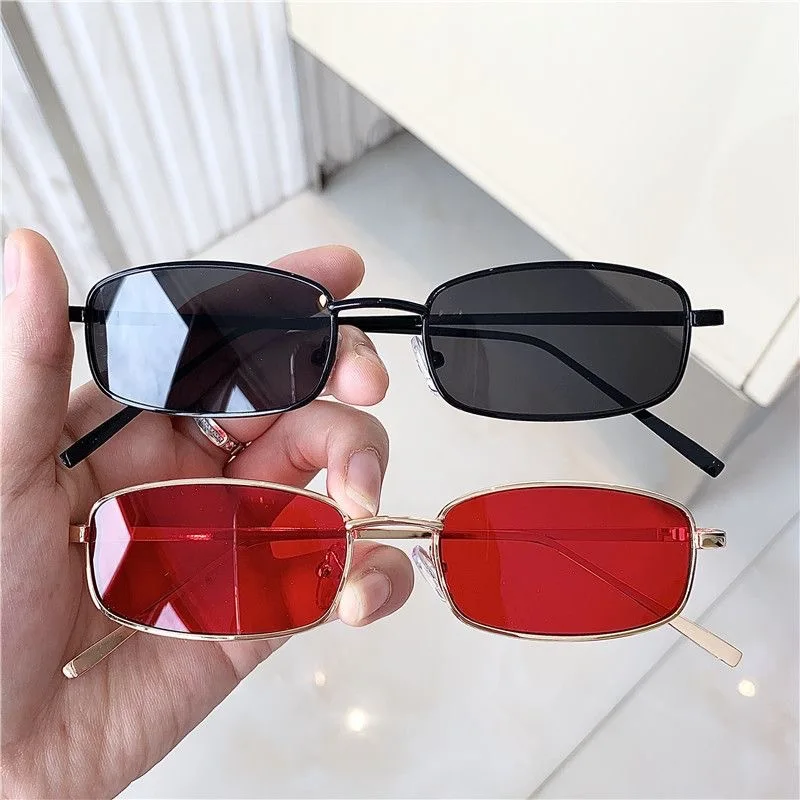 

Vintage Small Frame Rectangle Sunglasses Women's Brand Designer Square Sun Glasses Men's Metal Trend Eyewear UV400 Oculos De Sol