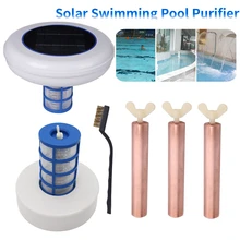 Ioniseur de piscine solaire, cuivre, argent, Ion, purificateur, résistance aux algues, faible taux de chlore, purificateur d'eau de natation en plein air