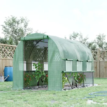 2.95x2x2m Walk-in Polytunnel Greenhouse - 6 Windows, UV Protection, Portable Plant Hot House for Garden
