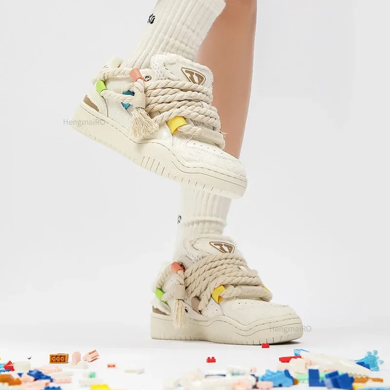 Women Shoes For Men Tennis Retro Y2K Bread Hip-Hop Punk Skateboard Shoes Fashion Male Sneakers Couple Outdoor Sport Casual Shoes