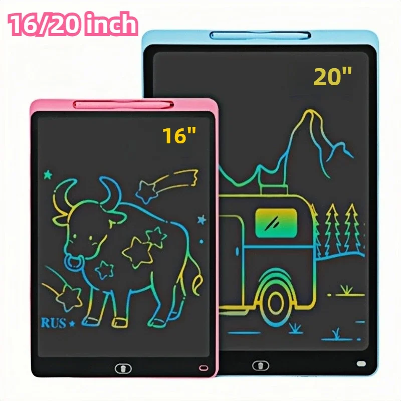 Tavoletta LCD da 16/20 Pollici per Scrittura, Tablet Magico Ecologico per Bambini, Giocattolo Cancellabile e Riutilizzabile con Stilo, Regalo Sostenibile