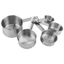 5 Pcs Stainless Steel Measuring Cup Set Rust-proof Mirror Polished Multiple Models Precisely Marked Kitchen Baking Tools 