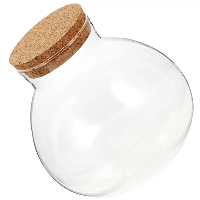 Description Picture 2 of itemDesktop Micro-landscape Bottle Vase Empty DIY Cork Plant Terrarium Decorative Landscaping Container Glass Jar with Lid