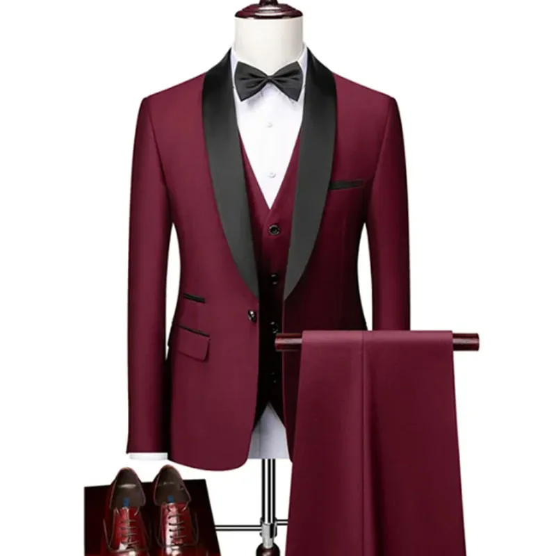 Men's clothing Suits For Men Blazers 2 Set Formal Wedding dress tuxedo suit Elegant 3 Pieces Luxury Business Jackets Vest Pants