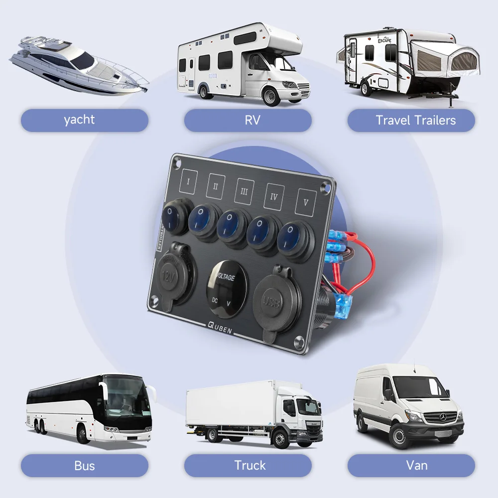 QUBEN  USB QC3.0  /LED а/ ġ RV Ʈ ڵ Ʈ Ʈ   ٱ г