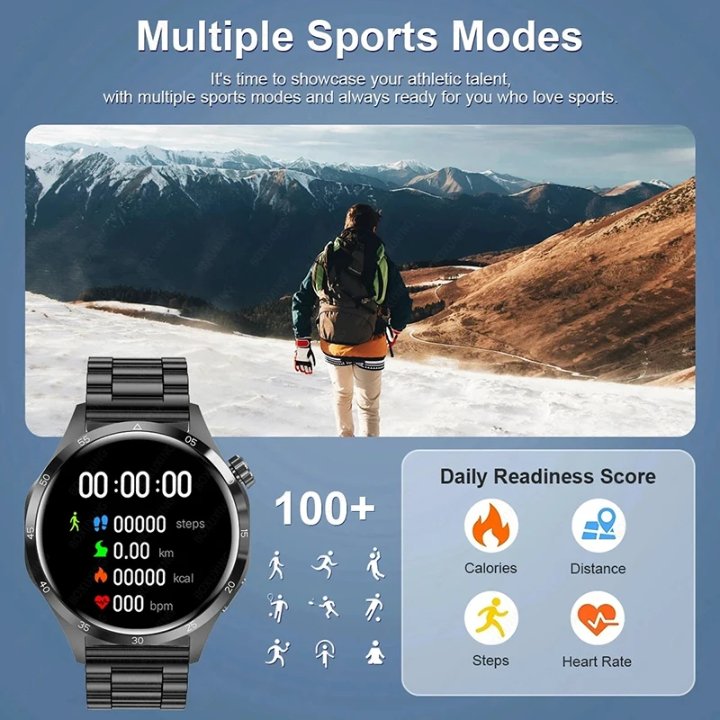 For HUAWEI Smart Watch Men GPS NFC HD AMOLED Screen Heart Rate Bluetooth Call Waterproof Sports Smartwatch 2025 New GT5(4 PRO+) 5