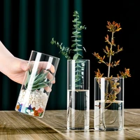 Small Glass Flower Vase Glass Cylinders Vase Florals Container, Flower Vase Delicate Decorative Vase for Offices Home 2