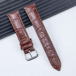 Premium Genuine Leather Watch Band with Steel Pin Buckle - High - Quality Wrist Strap Bracelet - 12mm (Brown)