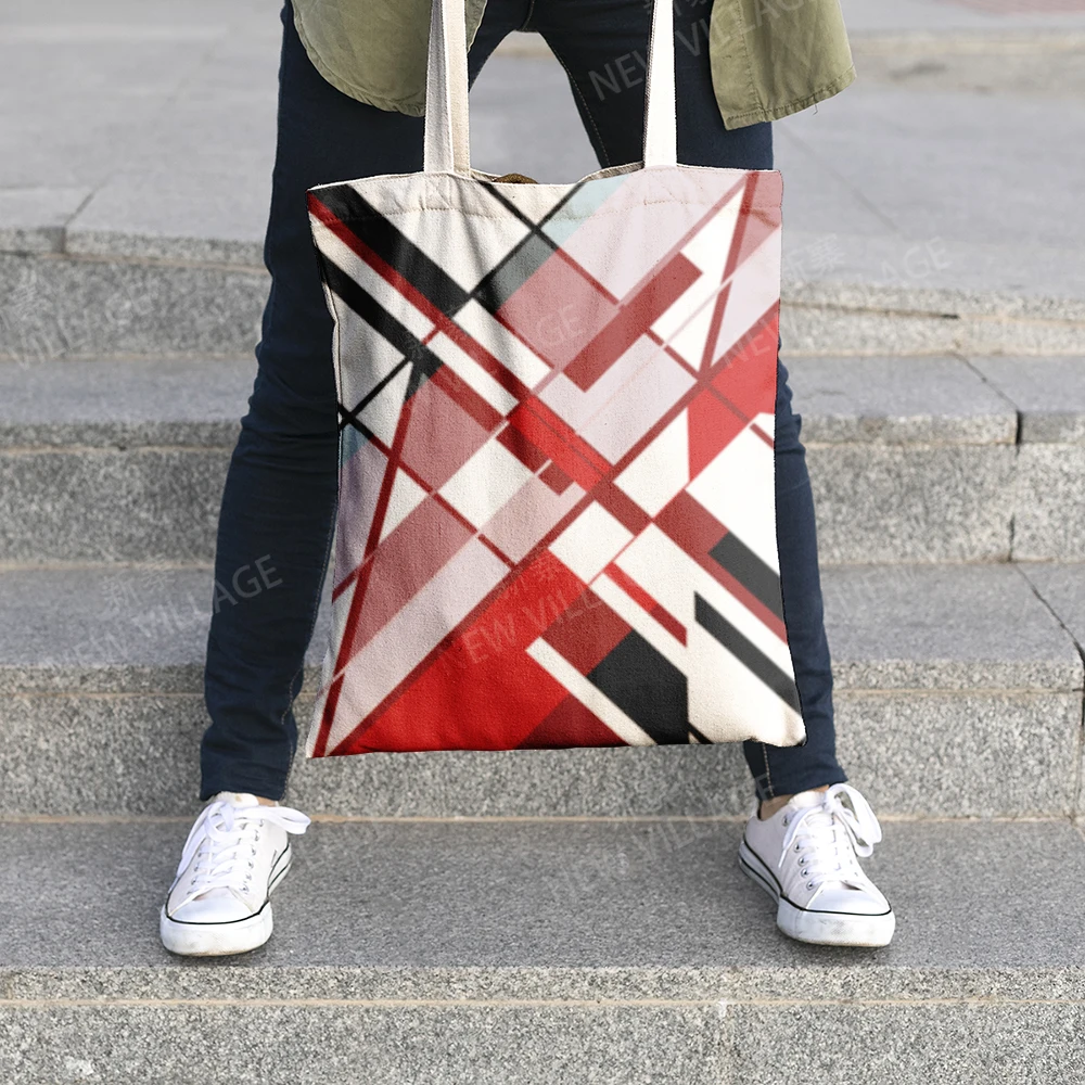 Canvas shoulder bag organization storage Handbags cosmetics travel Women's bag Shopping Fabric pouch nordic boho Customizable 6
