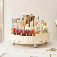 Capacity 360-degree Skincare Product Shelf Dresser Simple Rotating Cosmetics Storage Box Desktop Largestorage Tray 1