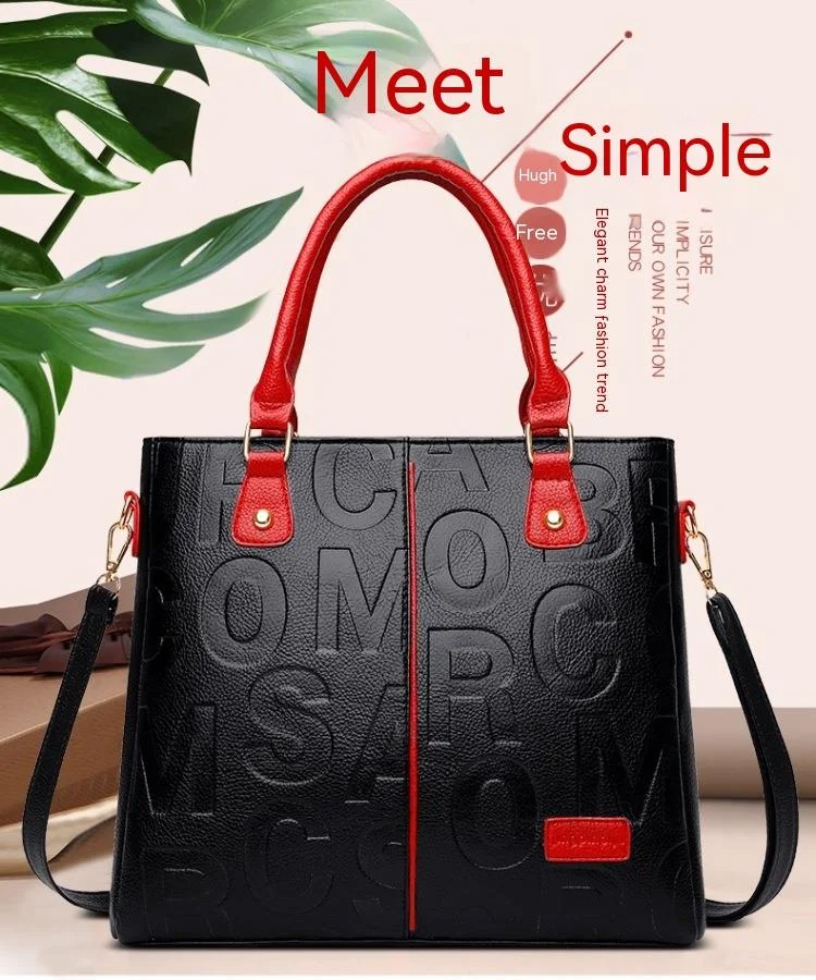 Women's Crossbody Tote Bag With Soft Embossed Leather Texture_voghion.com