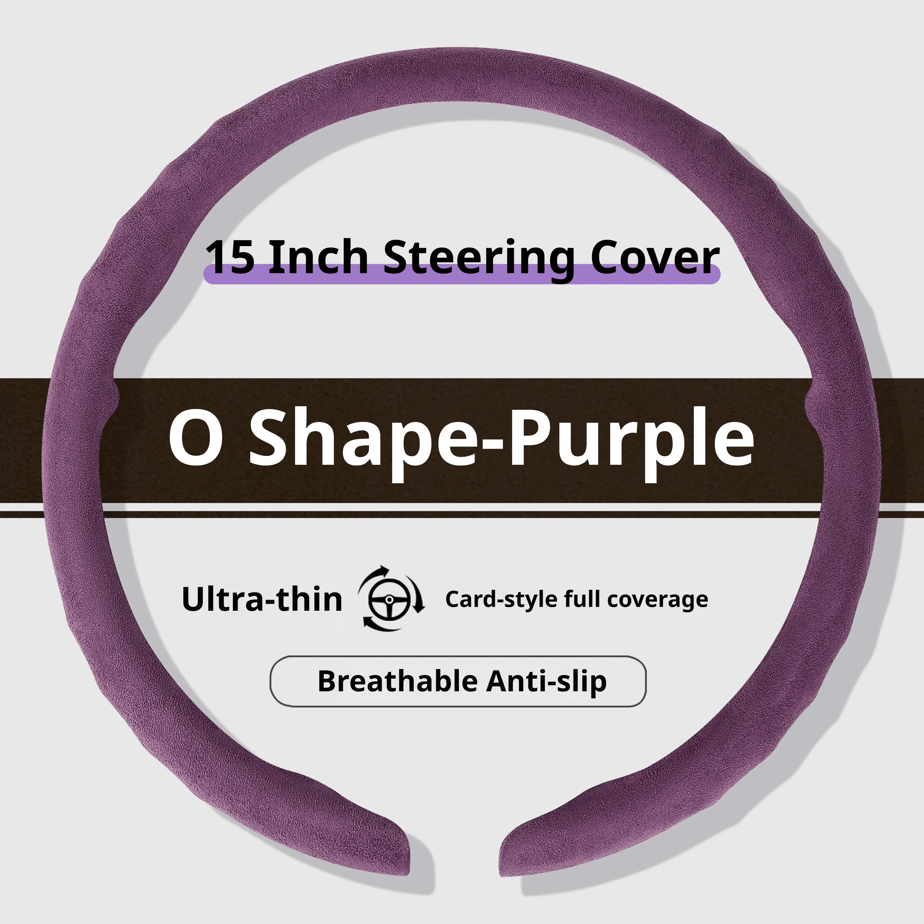 Ultra Thin Suede Car Steering Wheel Cover - Premium Interior Accessory