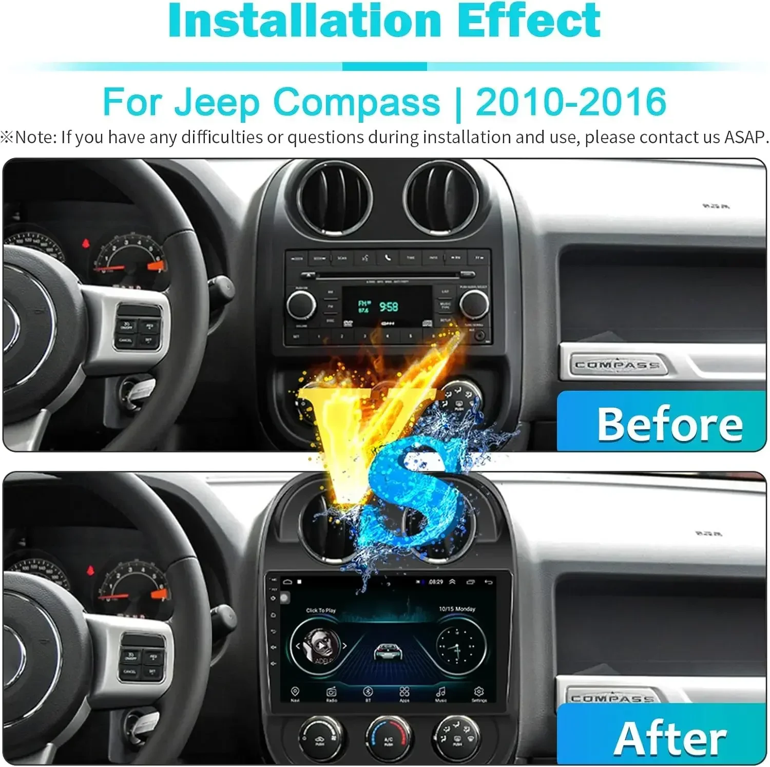 Android Car Radio Stereo GPS WiFi USB FM RDS