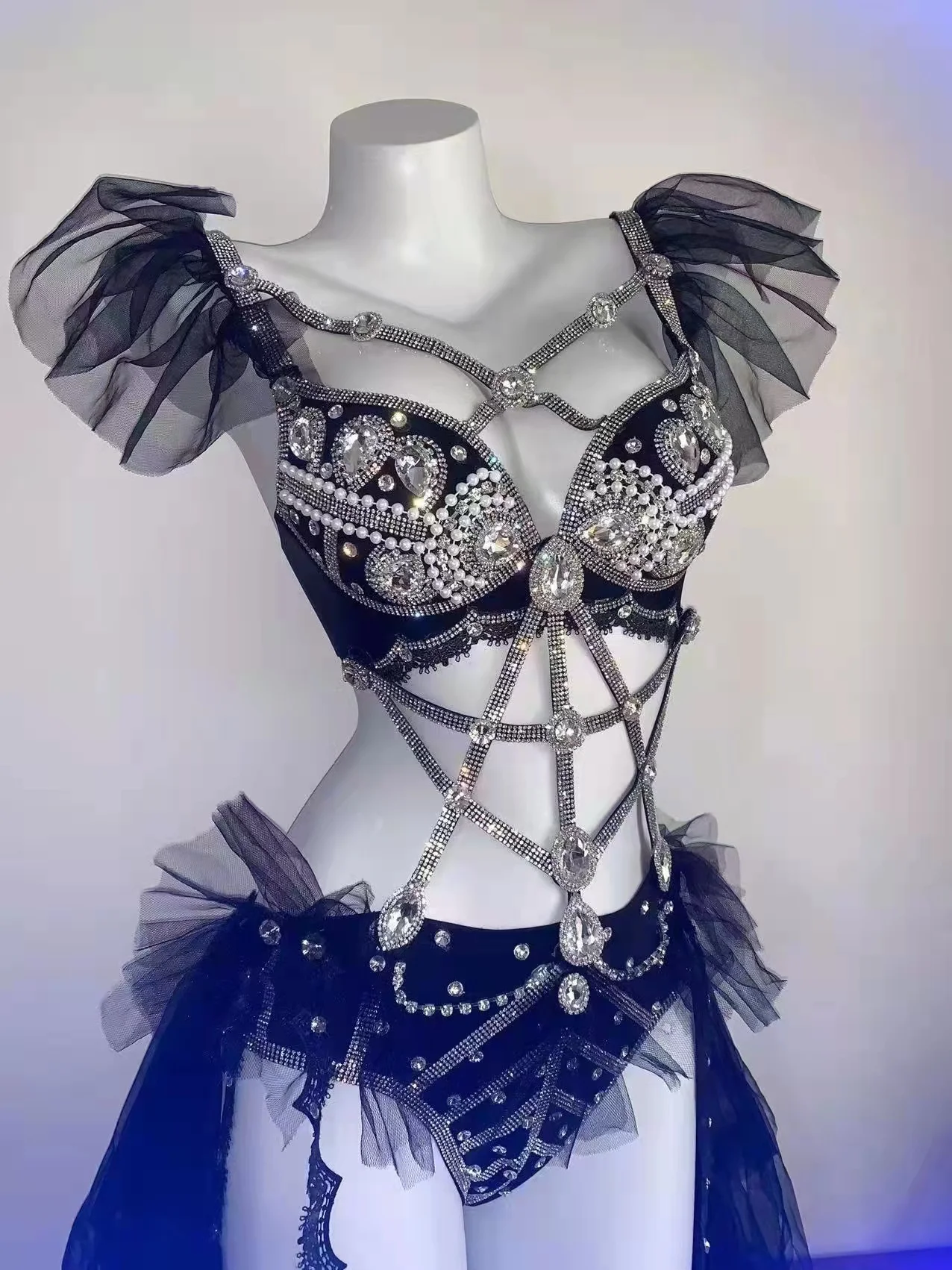 Dance Costume Pole Trajes Pole Dance Sexy Pole Dancing Rhinestones