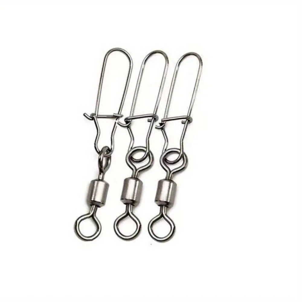 High-strength Smooth Fishing Carabiner Pins 50/95PCS Barrel Snap Connector Ball Bearing Swivels Ring Lure Connectors Accessories fishing accessories,fishing tackle,fishing swivels,fishing line connectors