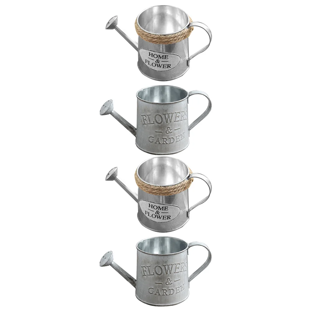 

Tin Watering Can Vintage Flower Bucket Iron Plant Adornment Ornament Dried Flowers Retro Decor