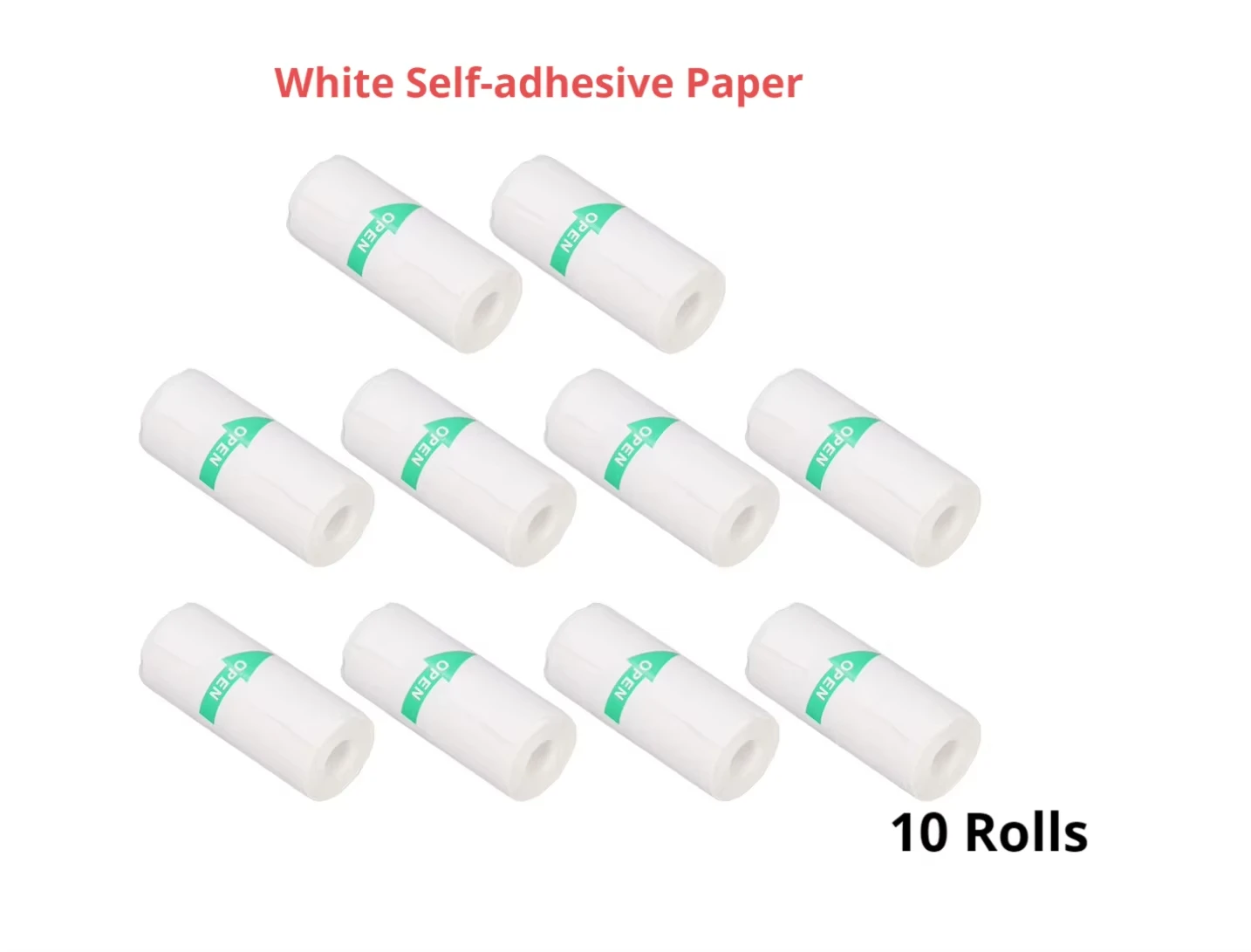 10롤 자체 접착식 BPA 프리 감열지 57x25mm 흰색 어린이용 카메라에 적합