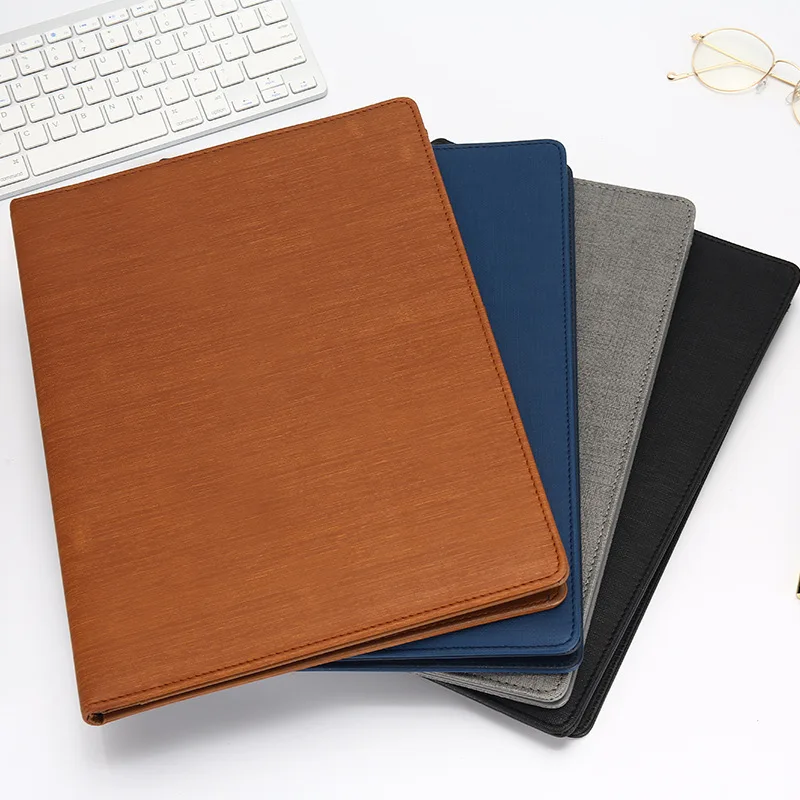 A4 PU 가죽 파일 Padfolio 폴더 클립보드 문서 정리함, 종이 필링, 비즈니스 회의 문서 폴더, 사무용품