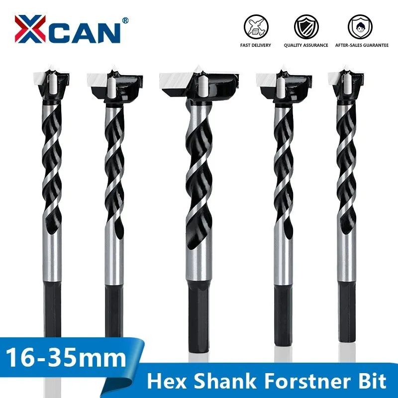 XCAN Wood Drill Bit 16-35mm Hex Shank Core Drill Carbide Forstner Bit Self Centering Hole Saw Cutter Woodworking Tools