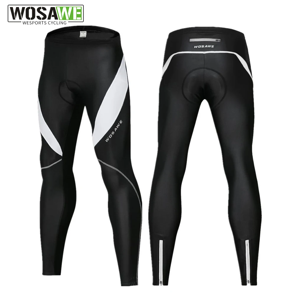 WOSAWE Gel Padded Men's Cycling Pants Windproof Mountain Bike Trousers Reflective Bicycle Tights MTB Pants Downhill Bottom Wear