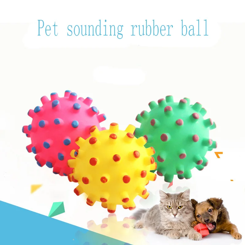 Puppy dog ball pet toy ball sound rubber ball cat teddy big dog molar training supplies
