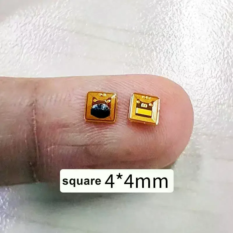 프로그래밍 가능한 4*4mm 마이크로 FPC NFC RFID 태그 스티커 Ntag213 1mm 판독 범위, 출입 통제 및 공급망 관리용