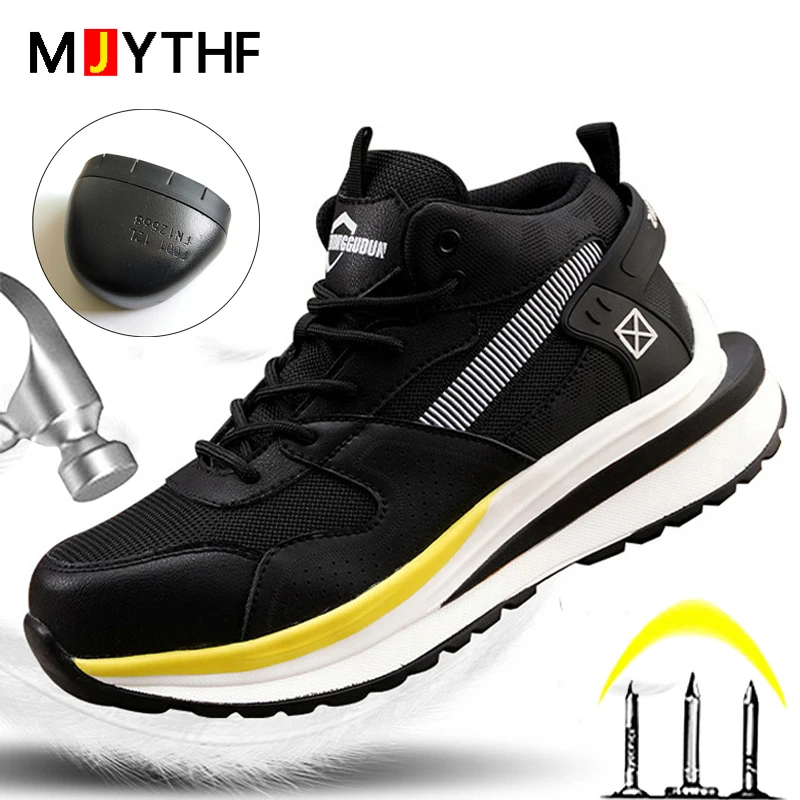 Quality Work Boots Men Anti-puncture Work Sneakers Safety Shoes Men Steel Toe Cap Anti-puncture Indestructible Shoes Protective