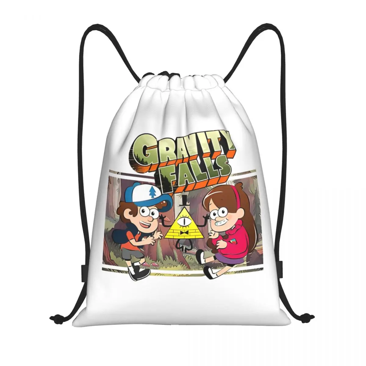 thumbnail image 1 of Mochila con cordón Bill Cipher Gravity Falls, mochila deportiva para gimnasio, bolsas de cuerdas para yoga, 1 of 5