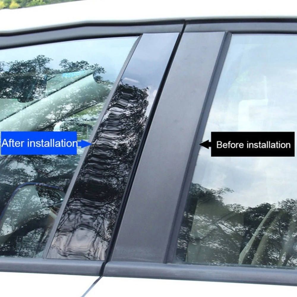 Polished Pillar Posts 6PCS For Jeep Compass 2007-2015 Car Window Trim Cover BC Column Sticker Acess&oacute;rio Para Carro car window stickers,window door cover trim,car window trim stickers,car window trim