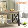 Coffee Table with Storage, 39inch Modern 2-Tier Coffee Tables for Living Room, X-Frame Design Farmhouse Coffee Table Space 4