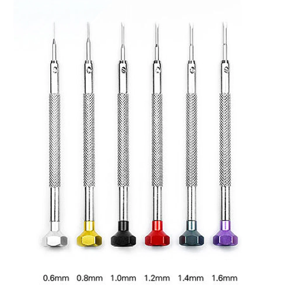 

6pcs 0.6mm 0.8mm 1.0mm 1.2mm 1.4mm 1.6mm Multi-Function Screwdrivers Colored Cross Screwdriver Bit Set Watch Glasses Repair Tool